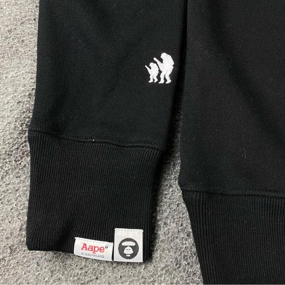 AAPE BY A BATHING APE Black Printed Men’s Crewneck Sweatshirt Men’s Size Small - Picture 14 of 16